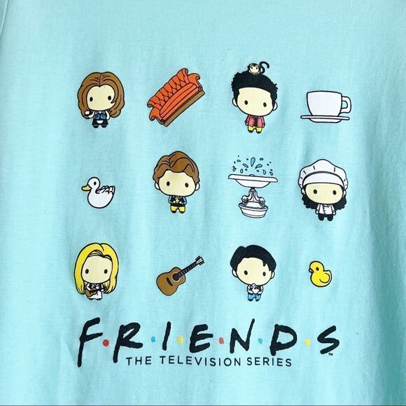 Warner Bros. Friends TV Series Chibi Cartoon T-Shirt, Juniors Size Medium - Picture 3 of 6